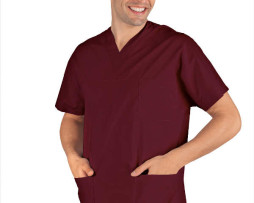 CASACCA COLLO A V BORDEAUX 65%pol-35%cot_115 gr-mq